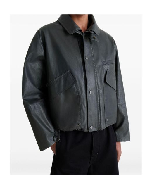 Lemaire Black Snap-Button Rain Jacket for men