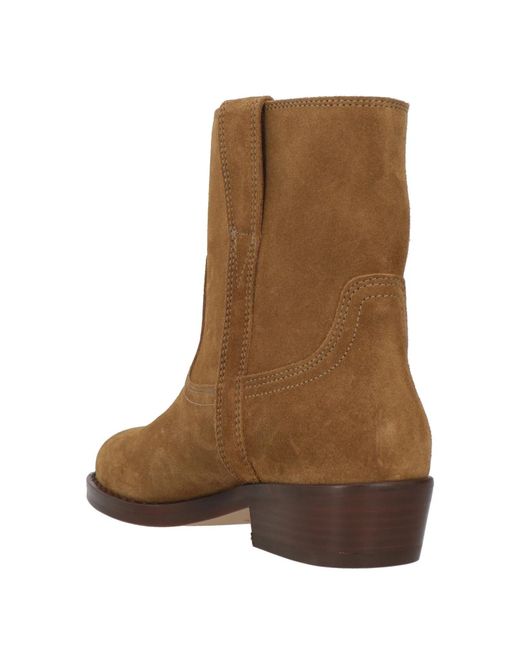 Isabel Marant Brown Minimalist Suede Ankle Boots