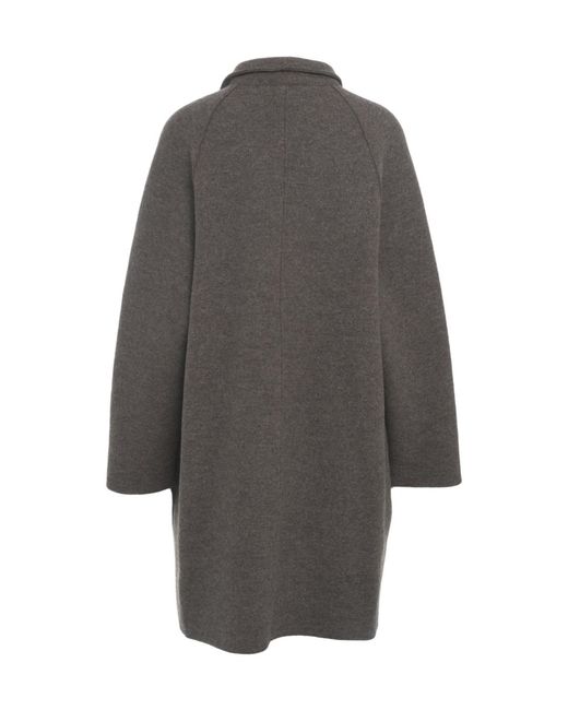 Harris Wharf London Gray Stand-Collar Coat