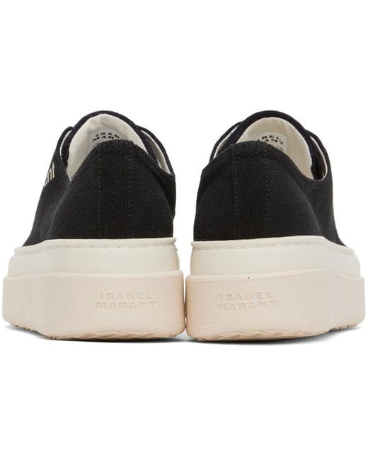 Isabel Marant Black Logo-Print Flatform Sneakers