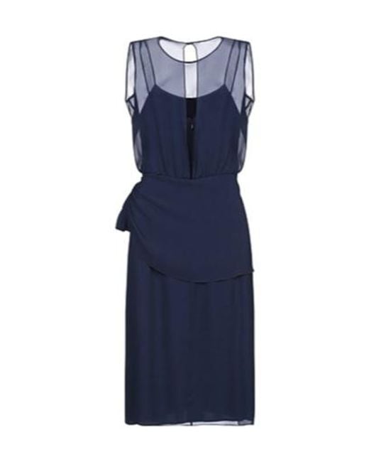 Max Mara Blue Chiffon Sleeveless Dress