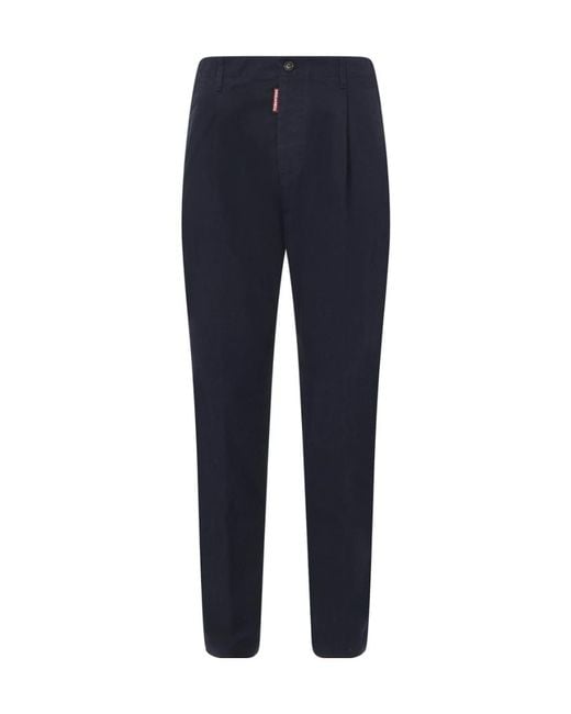 DSquared² Blue Cropped Tapered Pants for men