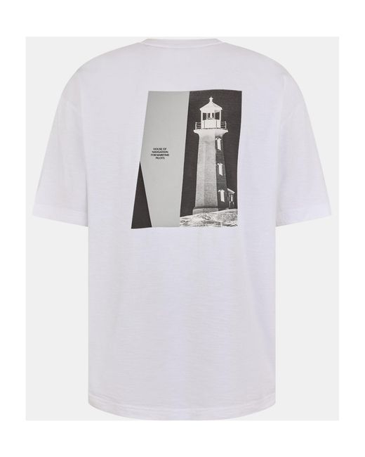 Boss White Logo Crew-Neck T-Shirt for men