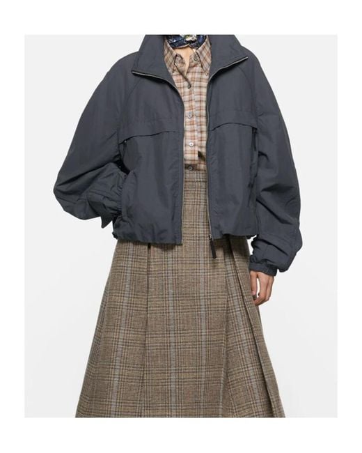 Acne Blue Logo-Print High-Neck Jacket