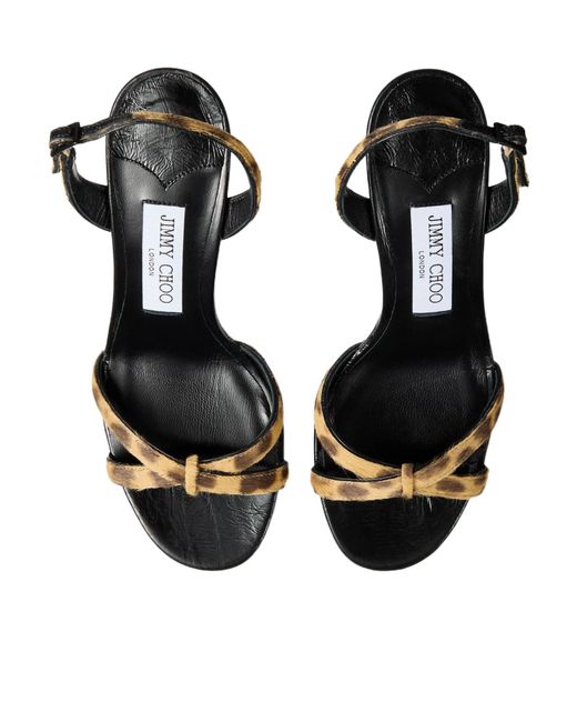 Jimmy Choo Metallic Elsy 70 Crossover Slingback Sandals