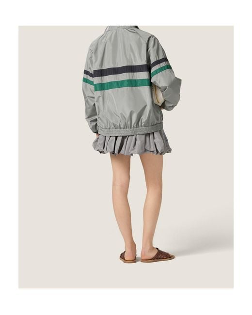 Miu Miu Gray Silk Tech Blouson