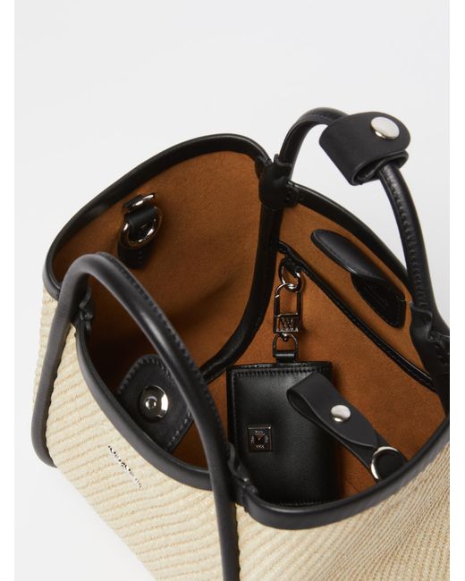 Max Mara Natural Logo Plaque Top Handle Bag
