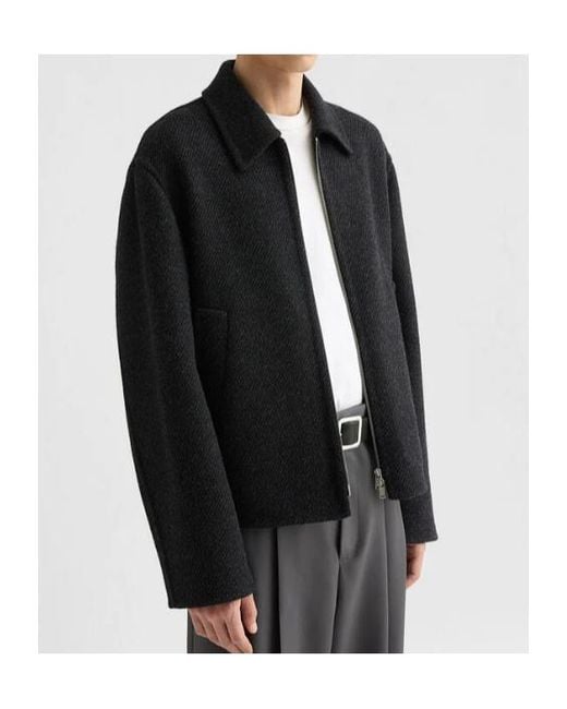 Jil Sander Black Textured Wool Jacket for men