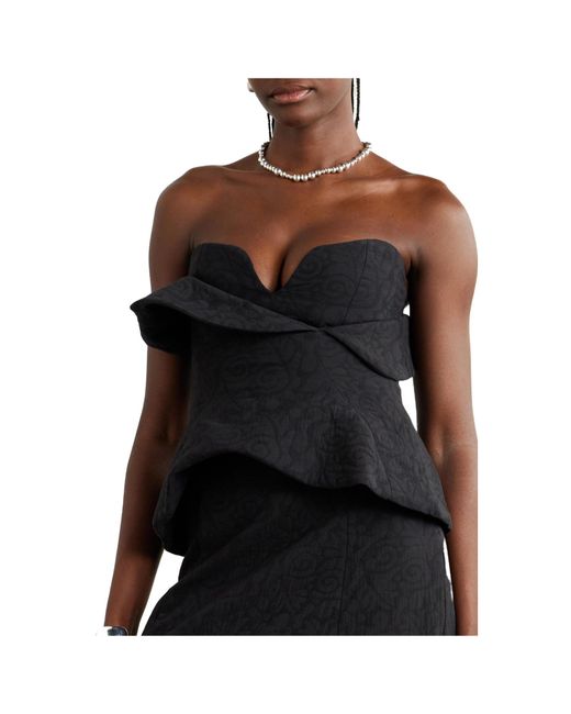 Mara Hoffman Black Bandeau Layered Bustier Top