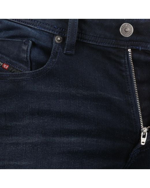 DIESEL Blue 1979 Sleenker Logo Embroidered Skinny Jeans for men