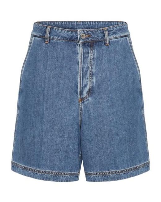 Valentino Blue Vgold Logo Patch Denim Shorts for men