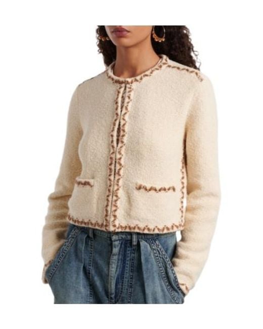 Isabel Marant Natural Wool-Blend Knit Cardigan