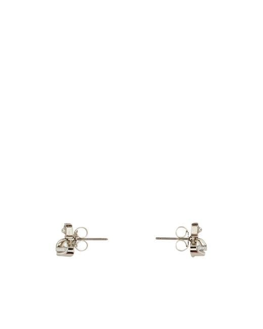 Vivienne Westwood White Orb Plaque Embellished Earrings