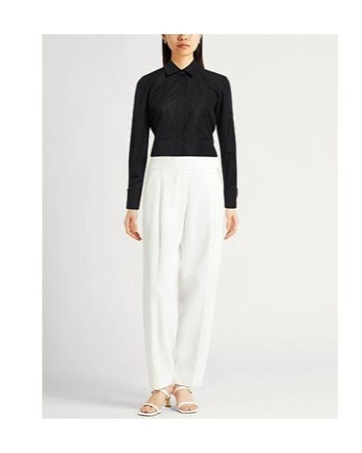 Max Mara Black Solid-Color Long-Sleeved Shirt