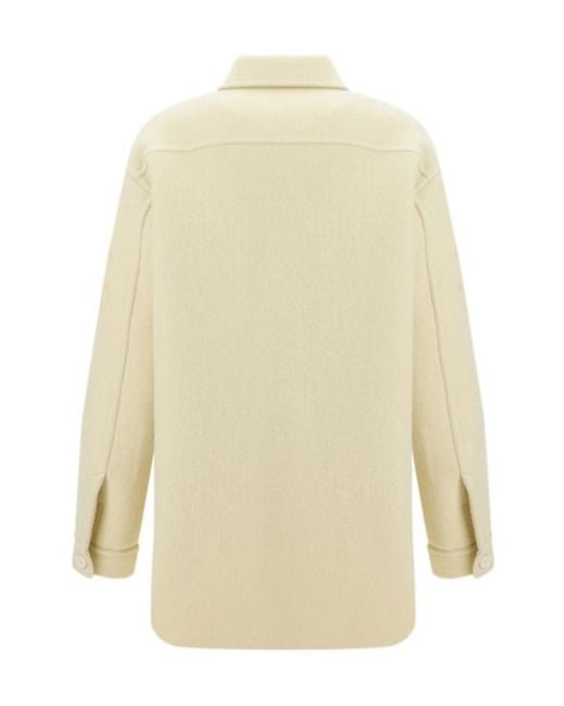 Jil Sander White Logo Jacquard Shirt Jacket