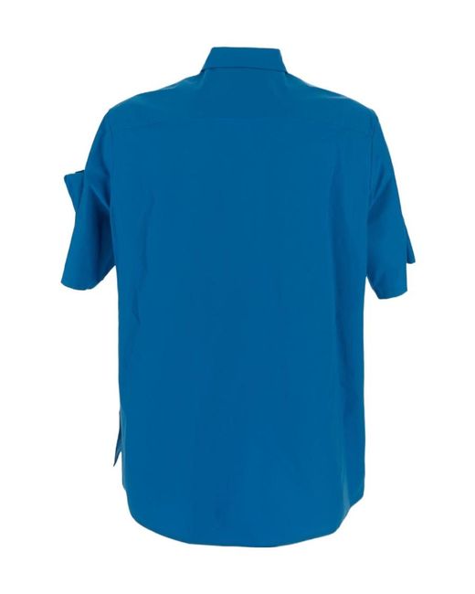 Ambush Blue Cotton Pocket S/S Shirt Blithe for men