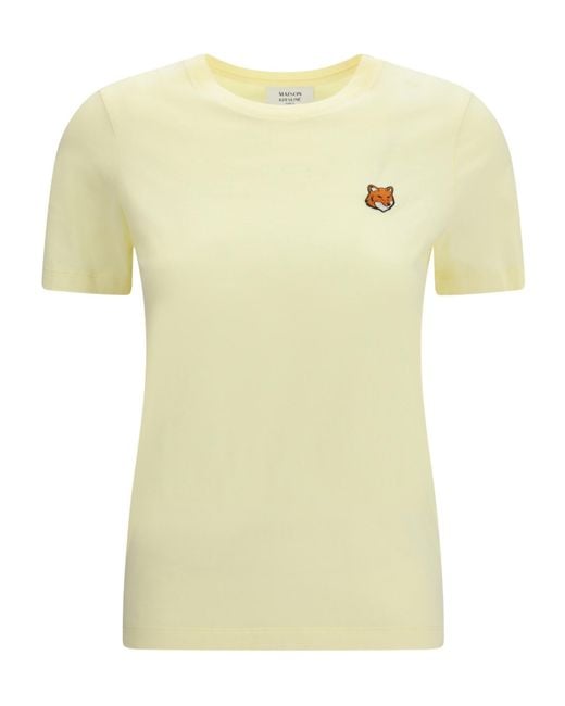 Maison Kitsuné Yellow Maison Kitsuné Fox Head Regular T-Shirt