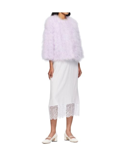 Yves Salomon Purple Short Feather Jacket