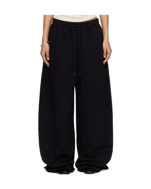 Lu'u Dan Black Raw-Cut Bontan Drawstring Casual Pants for men