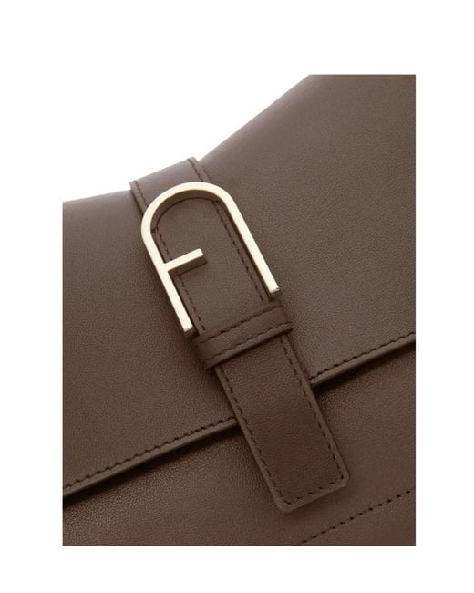 Furla Brown Flap Shoulder Bag