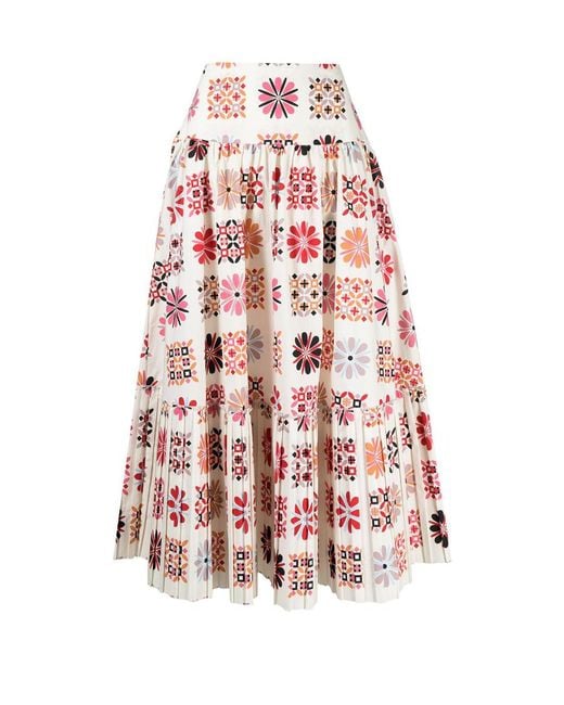 LaDoubleJ White Balletto Medium Length A-Line Skirt