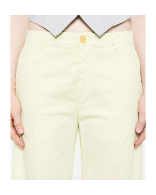 Forte_forte White Belt Loops Slacks