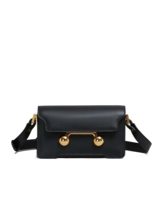 Marni Blue Trunkaroo Foldover-Top Mini Shoulder Bag