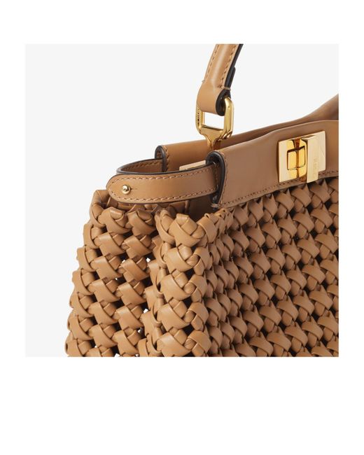 Fendi Brown Cappuccino-Colored Woven Leather Bag