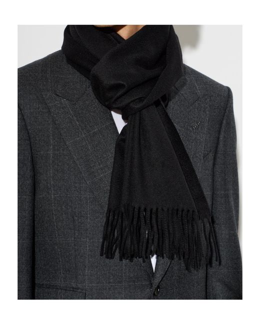 Tom Ford Black Tasseled Scarf for men