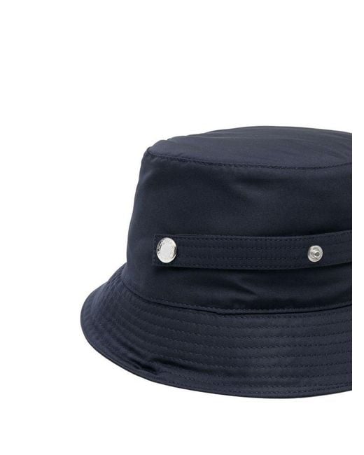 McQueen Blue Logo-Print Bucket Hat for men