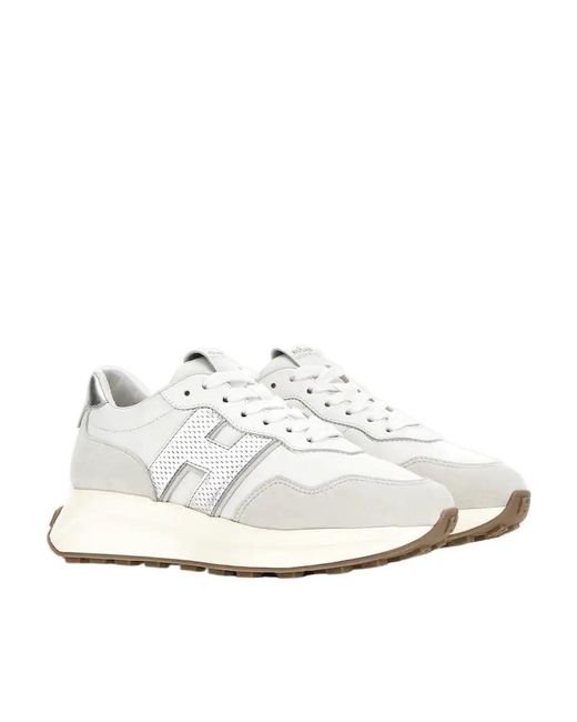 Hogan White Low Top Lace-Up Sneakers