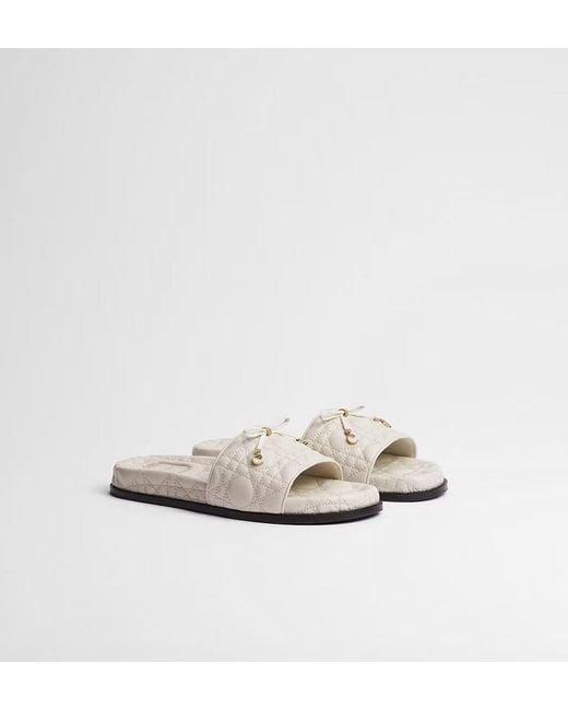 Dior White Cannage Slide