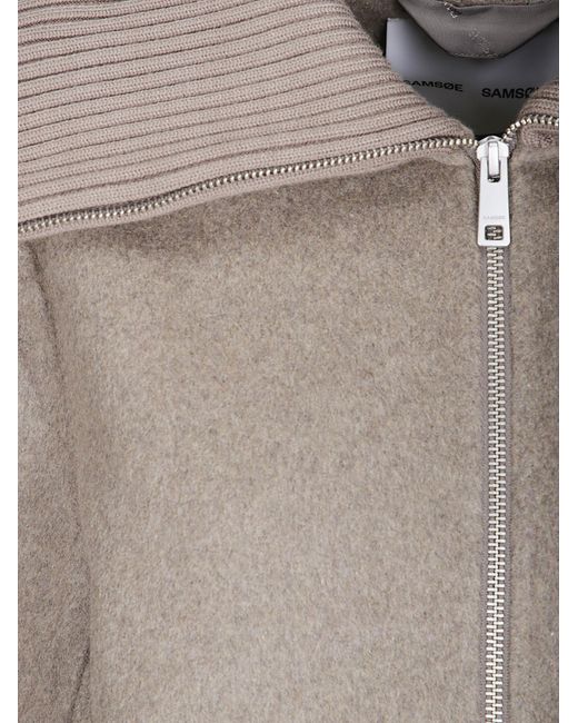 Samsøe & Samsøe Gray Cropped Wool Jacket