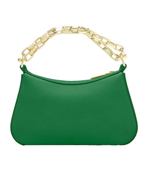 Alexander McQueen Green T-Bar Chain-Strap Leather Tote Bag