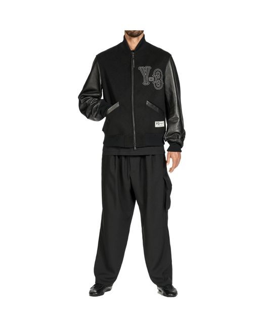 Y-3 Black Classic Leather Jacket for men
