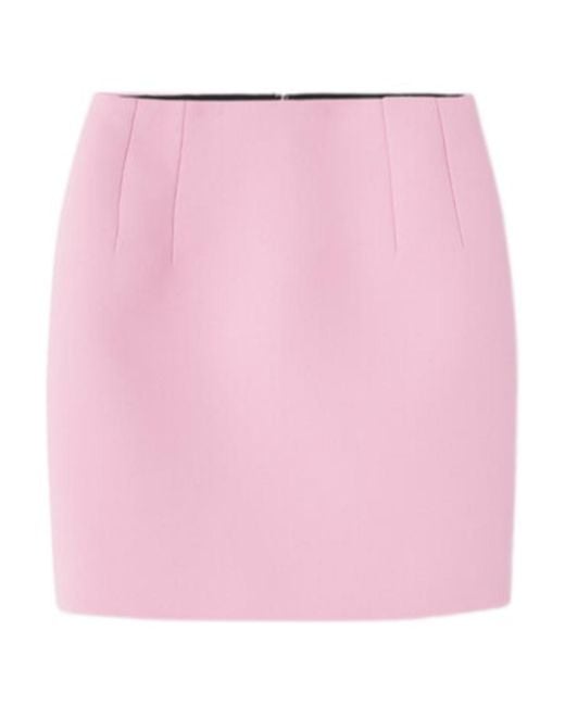 Versace Pink Pleated Zipper Skirt