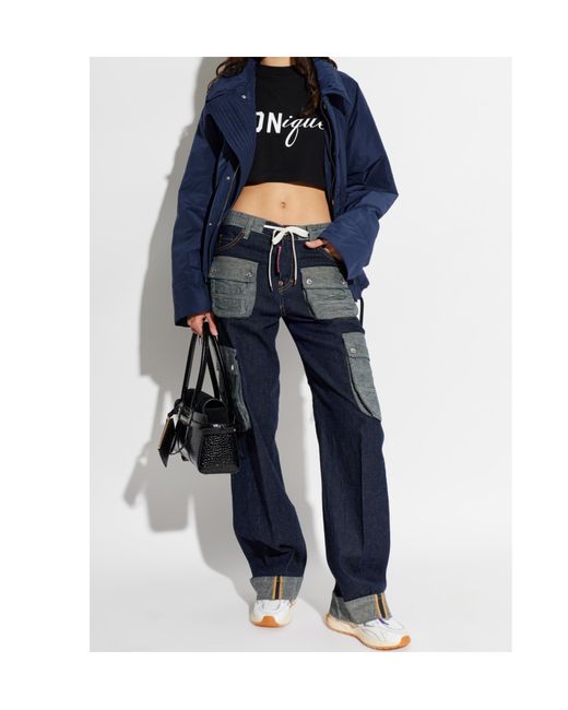 DSquared² Blue Long-Sleeved Insulated Jacket