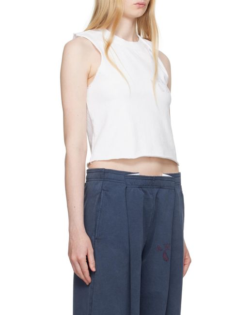 Alexander Wang White Logo-Print Tank Top