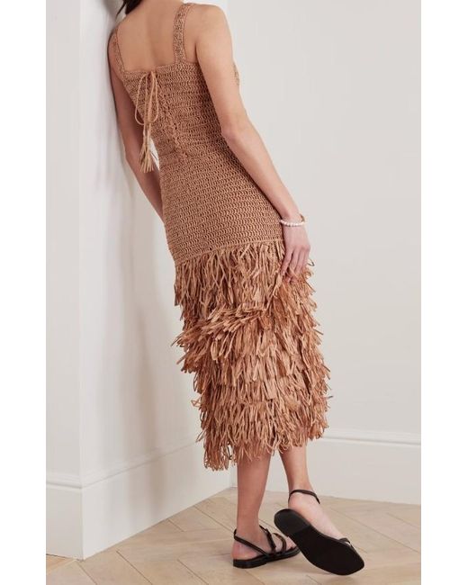 farm rio brown fringed sleeveless midi dress Grape Garden Cream Sleeveless Midi Dress by Farm Rio main image 1