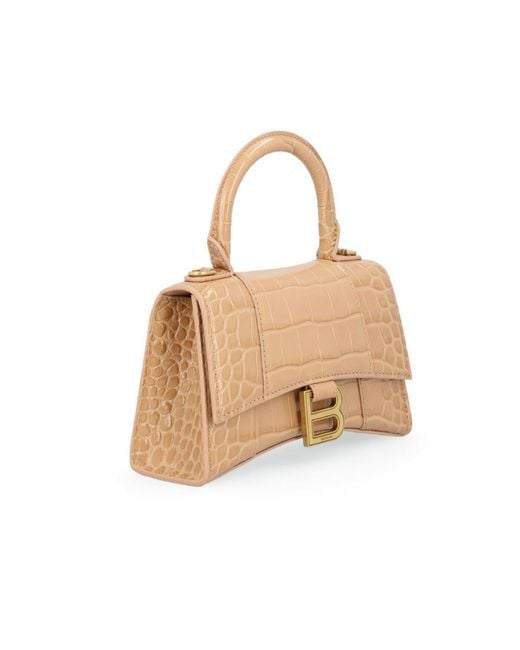 Balenciaga Natural Hourglass Xs Top Handle Bag