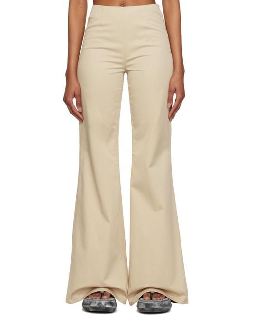 Acne White Flared Stretch-Cotton Trousers