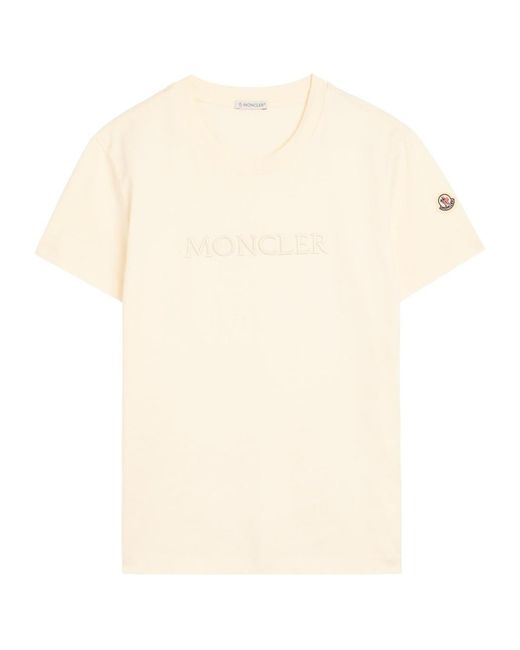 Moncler White Logo-Appliquéd Cotton T-Shirt