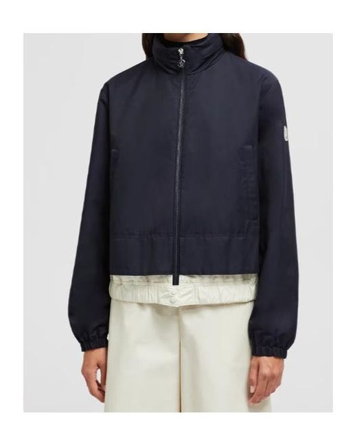 Moncler Blue Janze Layered Twill Zip-Up Jacket