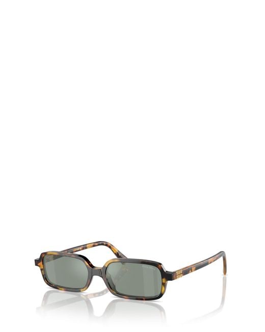 Miu Miu White Eyewear Rectangular Frame Sunglasses