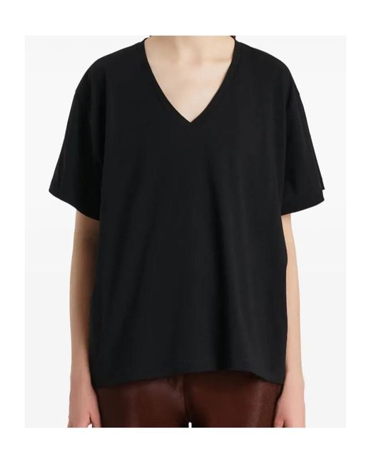 Khaite Black Linda V-Neck T-Shirt