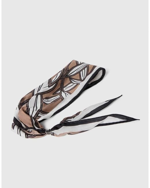 Brunello Cucinelli Pink Cacao Leaves Print Silk Foulard