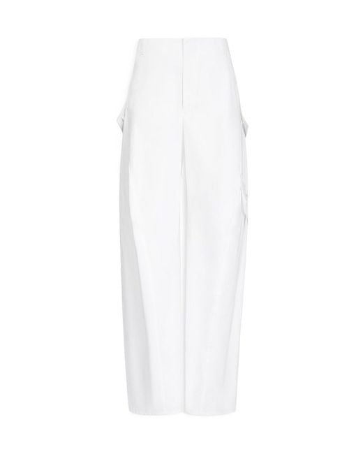 Alaïa White Alaïa High-Waist Wide-Leg Pants