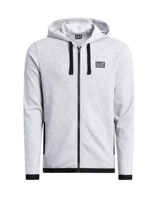 EA7 Gray Logo And Hat Casual Jacket for men