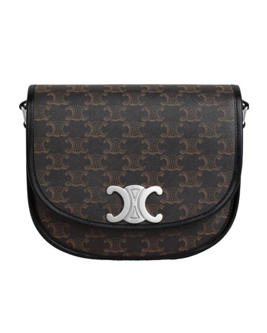 Céline Black Medium Besace Triomphe for men