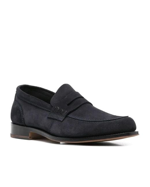 Tricker's Black Suede Loafers for men